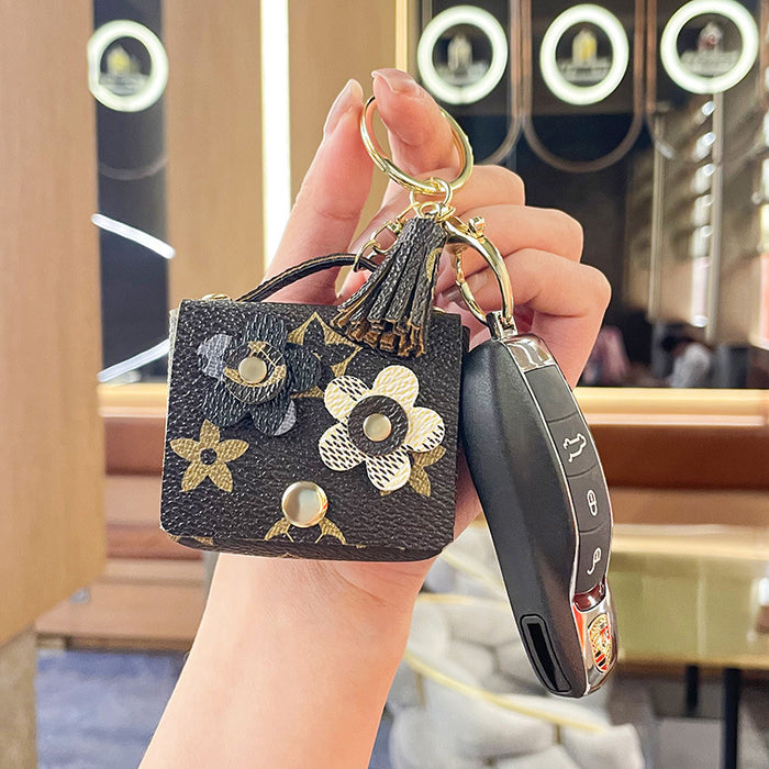 Wholesale Leather Presbyopia Exquisite Bags Headphone Bag Keychain JDC-KC-BenXin001