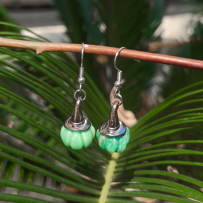 Wholesale Natural Stone Crystal Pumpkin Earrings  Witch Personalized  Jewelry