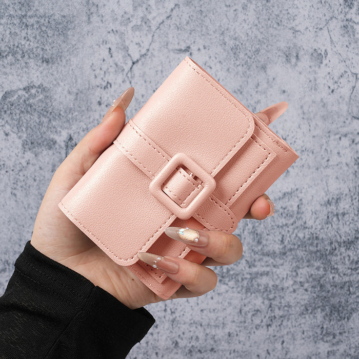 Wholesale Women' s Solid Color PU Leather Short Wallet Daily Matching Fashion Accessory