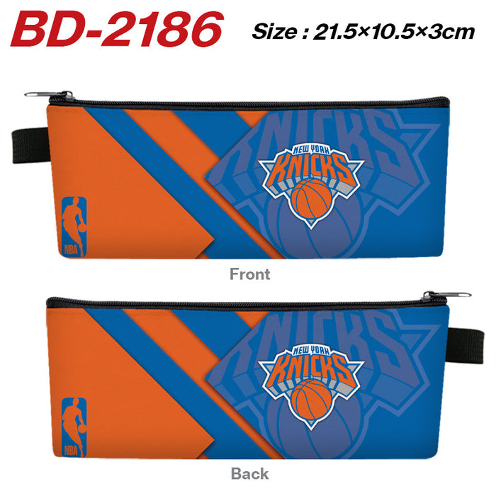 Wholesale Stylish PU Leather Zipper Pencil Pouch Cartoon Sports Team Stationery Organizer For Students Gift