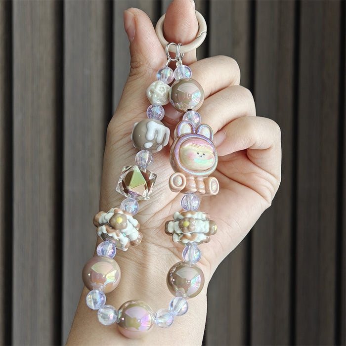 Wholesale Colorful and cute cartoon beaded keychains