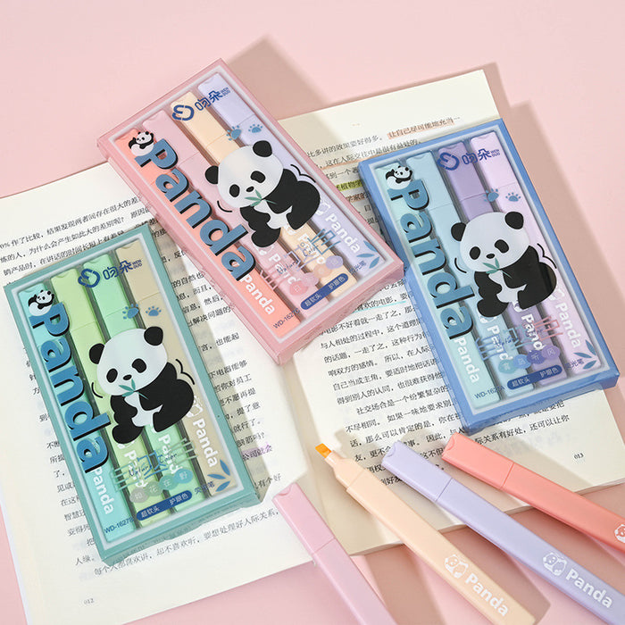 Wholesale Panda Highlighter Cute Cartoon Color Hand Account Pen Marking Pen
