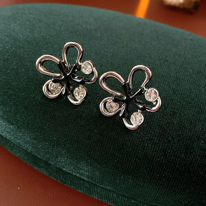 Wholesale Silver needle oil drop flower geometric earrings  summer new all-match earrings