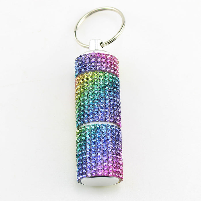 Wholesale Rhinestone 2 Compartment Pill Case Stylish Fashion Accessory Cute Gift For Adults Party Favor Boutique Resale