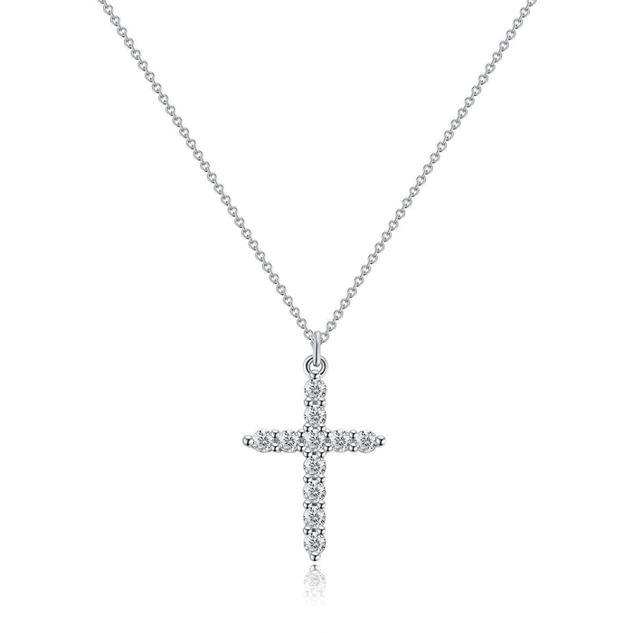Wholesale Cross full diamond necklace electroplated crown zircon collarbone chain