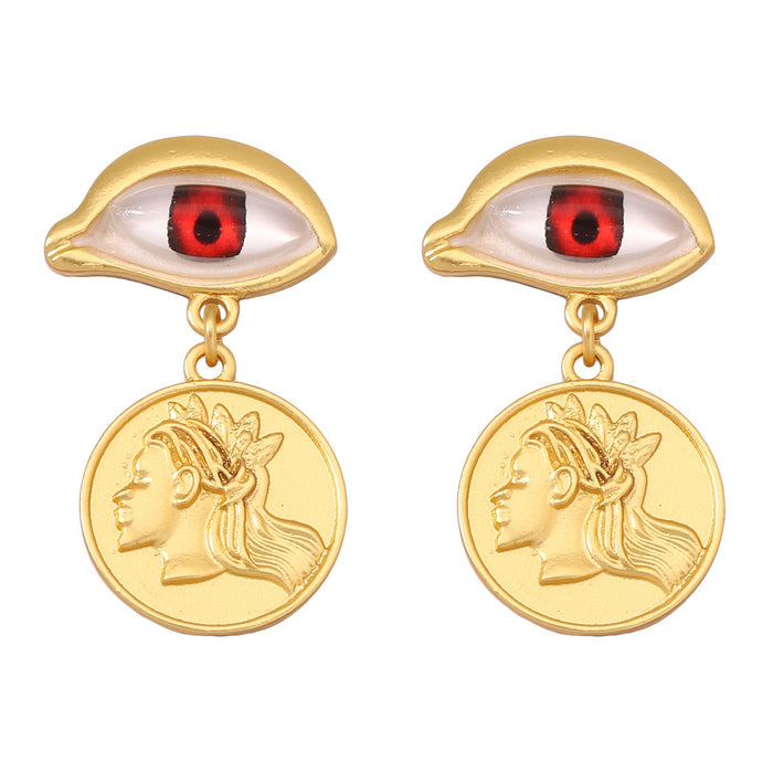 Wholesale Zinc Alloy Devil Eye Earrings JDC-ES-YueLi014