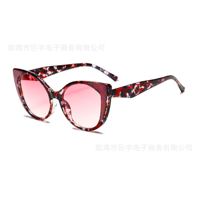 Wholesale Color block decoration square cat eye sunglasses modern retro sunglasses personality