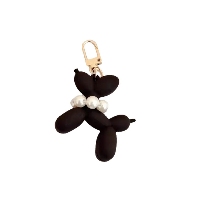 Wholesale  Pearl puppy car key chain pendant cute cartoon balloon dog bag decoration