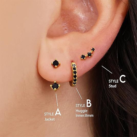 Wholesale Fashion and versatile accessories, copper inlaid with colorful zircon earrings, elegant temperament, perforated earrings