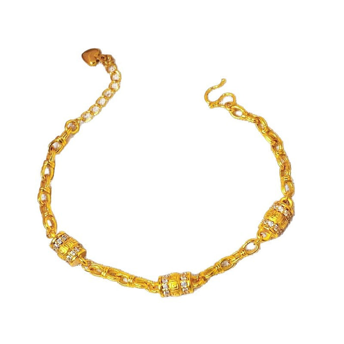 Wholesale Sand Gold Diamond Fortune Lucky Small Waist Bracelet with High Quality, Light Luxury, Simple Fashion, Handmade Decoration