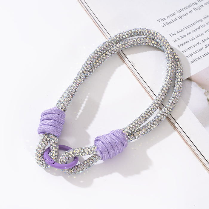 Wholesale New diamond chain wristband lanyard, phone lanyard DIY, phone chain, phone case universal short lanyard, wrist rope