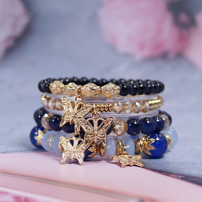 Wholesale Bohemian Butterfly Crystal Multilayer Bracelet JDC-BT-NHong013