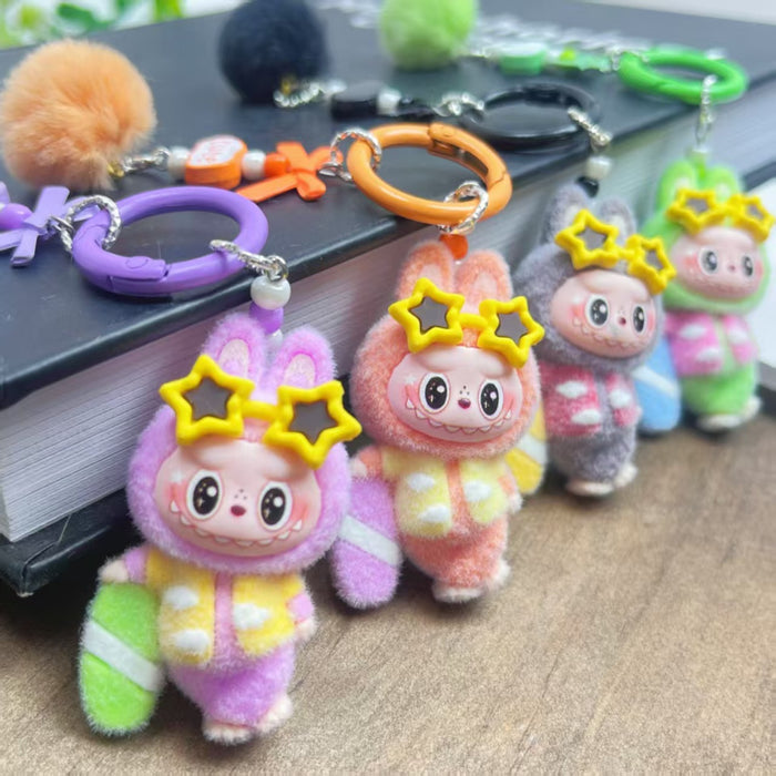Wholesale flocked cute doll keychain pendant