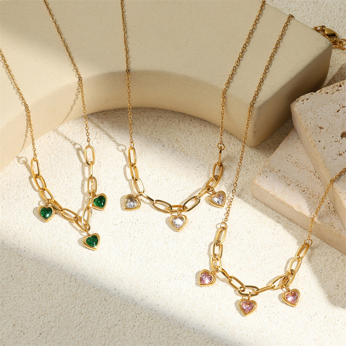 Wholesale Love zircon necklace, simple, fashionable, exquisite accessories, niche accessories