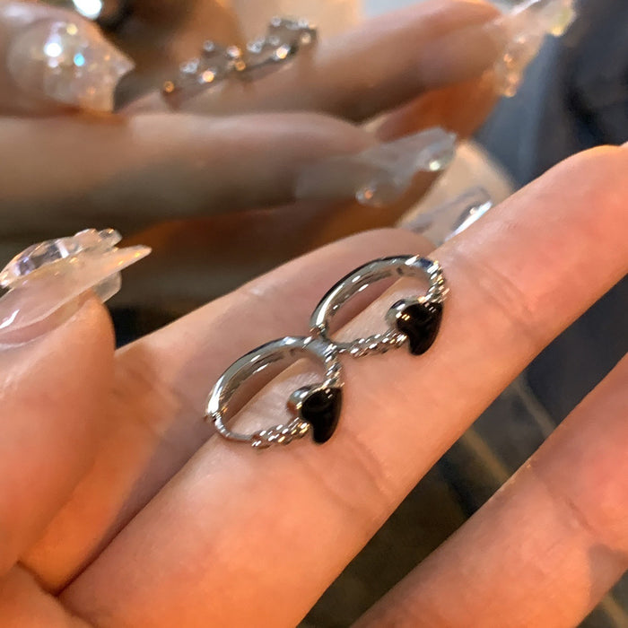 Wholesale Personalized ear studs, heart-shaped earrings, niche design earrings