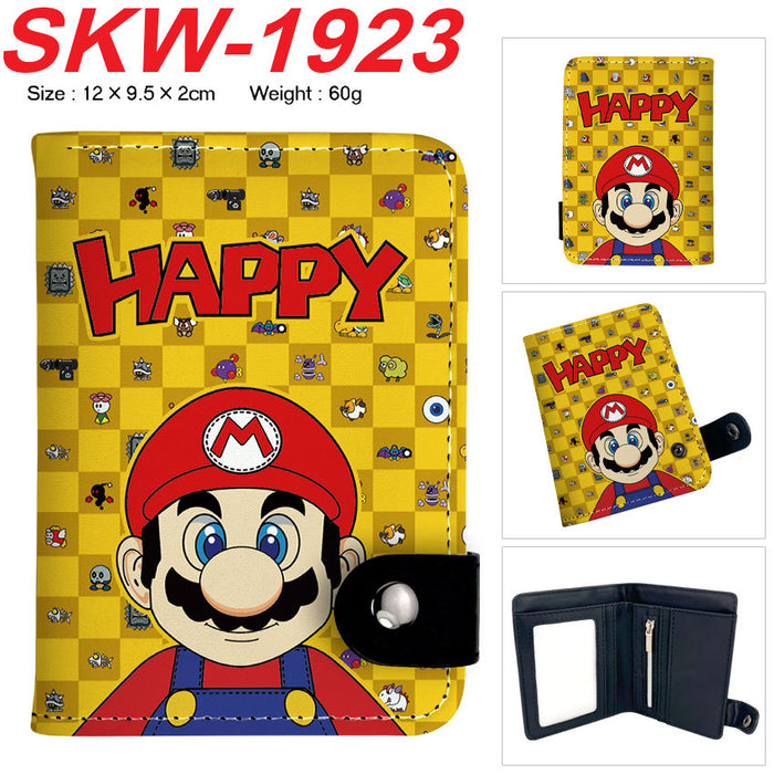 Wholesale Plumber Vertical Snap Wallet Anime Cartoon Two Layer Coin Purse PU Street Trend Accessory Casual Gift For Game Fans