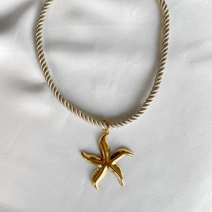 Wholesale Stainless steel fashionable and simple electroplated color preserving women's pendant necklace