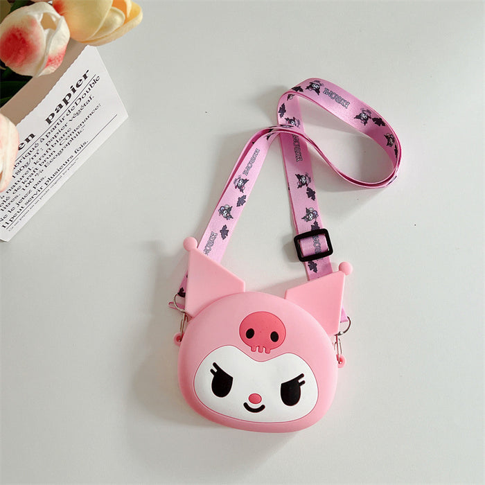 Wholesale  large wallet cartoon children's silicone bag  coin purse with lanyard