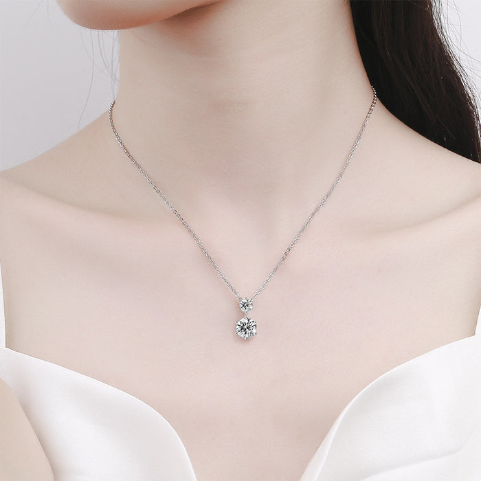 Wholesale Classic Six-Prong Simulated Diamond Pendant Jewelry Accessory