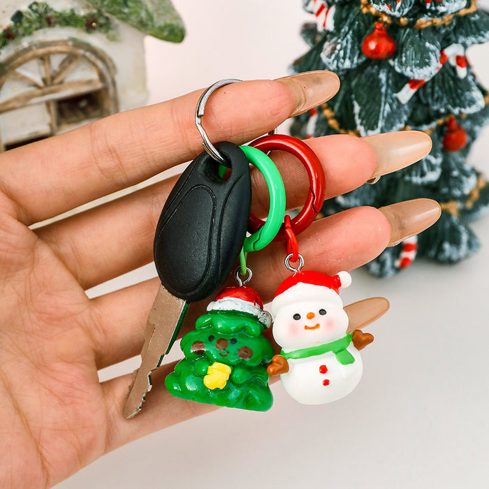 Wholesale Christmas Resin Keychain Christmas Desktop Decorative Ornaments Hanging Bag Keychain