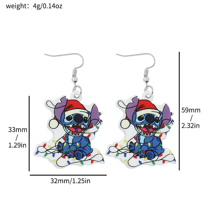 Wholesale Anime Star Stitch Acrylic Earrings Stitch Cartoon Doll Earrings JDC-ES-BS002