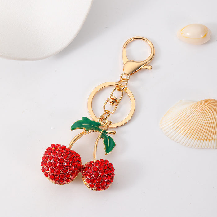 Wholesale Fruit Shaped Metal Keychain Decorative Bag Charm MOQ≥2