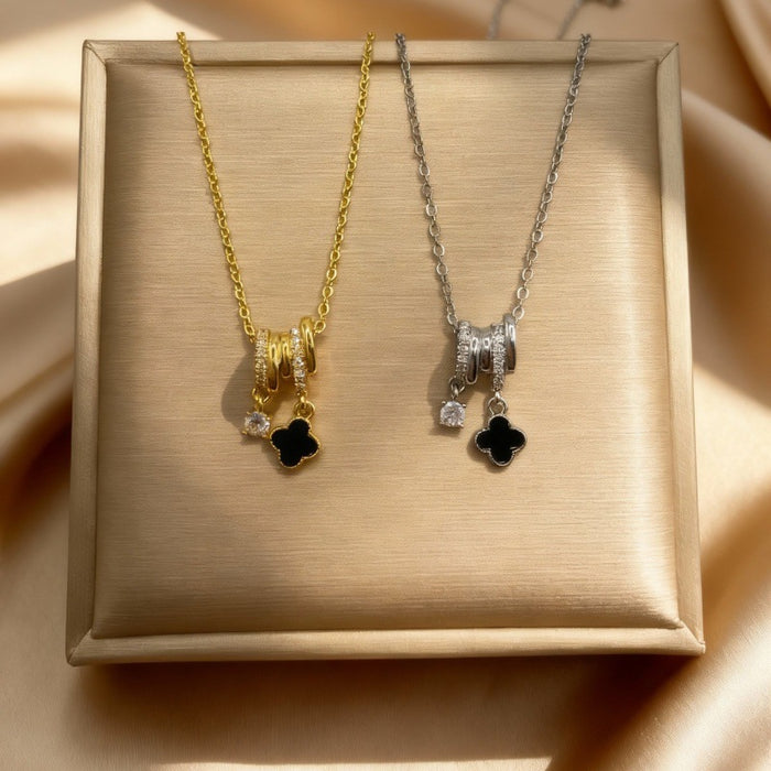 Wholesale Full Diamond Four-Leaf Clover Pendant Necklace for Women choker necklace