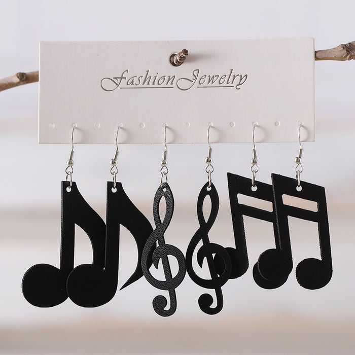 Wholesale Trendy Star Moon Cat Cross Note Pu Leather Earring Set Party Fashion Accessory