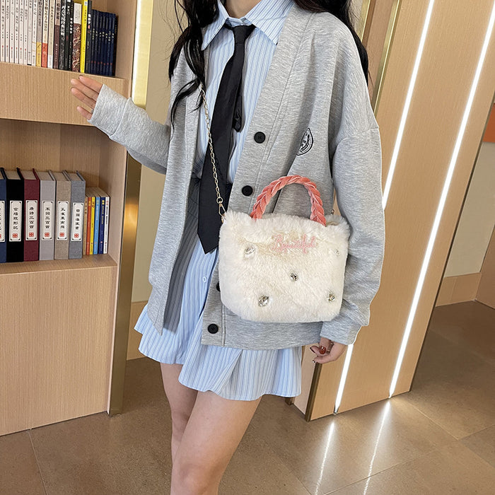 Wholesale Cute Crossbody Bag Autumn and Winter Bags  Women' s High-End Furry Bag Tote Bag Portable Niche