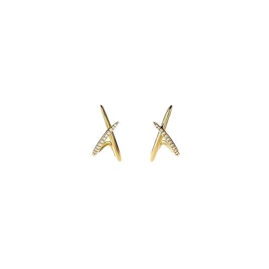 Wholesale Single item gold minimalist earrings, cross fashion earrings, daily accessories