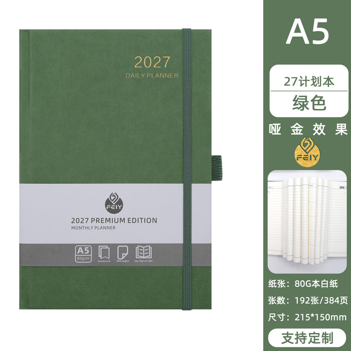 Wholesale Trendy A5 Business Notebook with Imitation Leather Cover and Thread Lock Binding