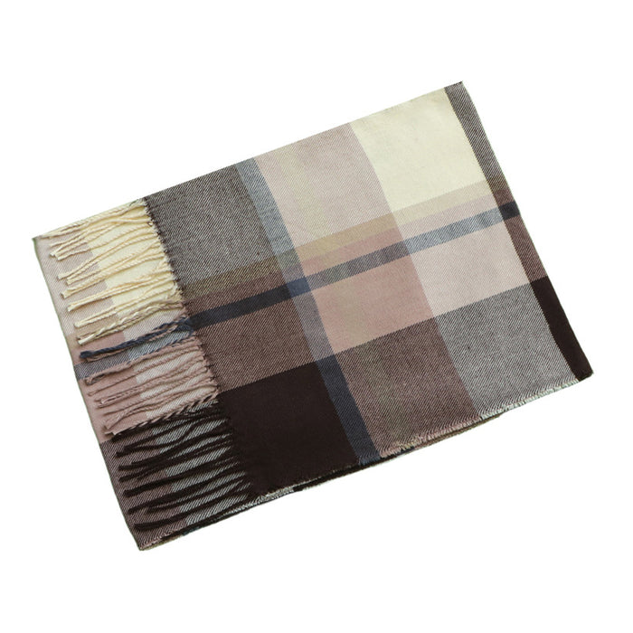 Wholesale  Casual Brushed Thick British Plaid Long