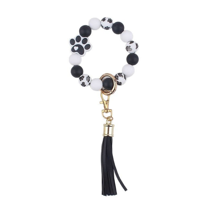 Wholesale Silicone Dog Paw Print Keychain Bracelet Bracelet Wallet Keychain Pendant