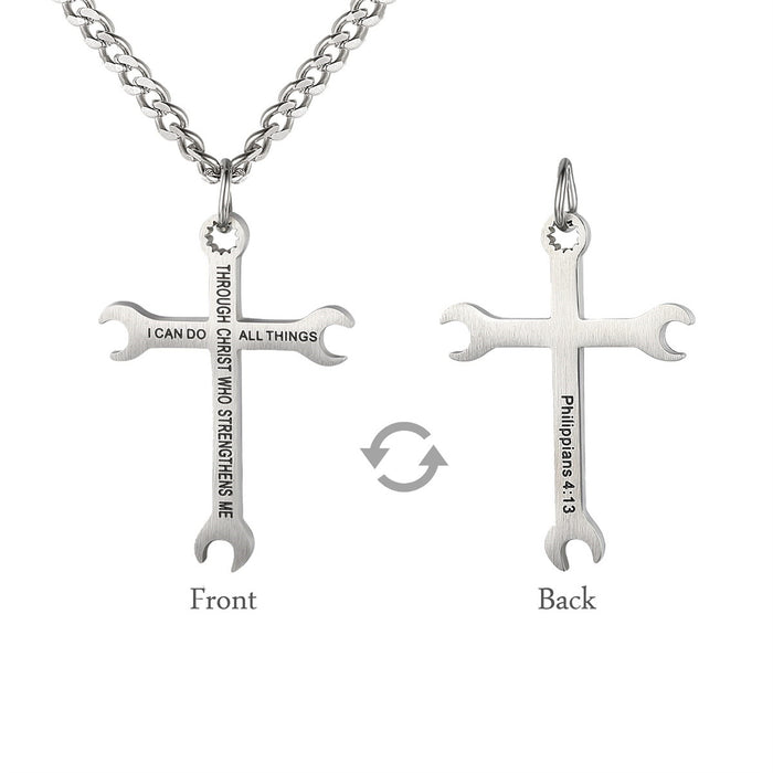 Wholesale Stainless steel cross necklace pendant necklace