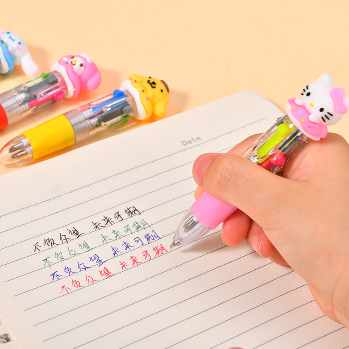Wholesale 36pcs Cute donut mini four-color ballpoint pen multi-color hand account marking pen student stationery