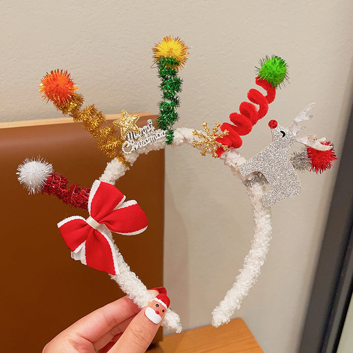 Wholesale Christmas Glow Headwear Fun Dress-up Headband Antler Hair Accessories