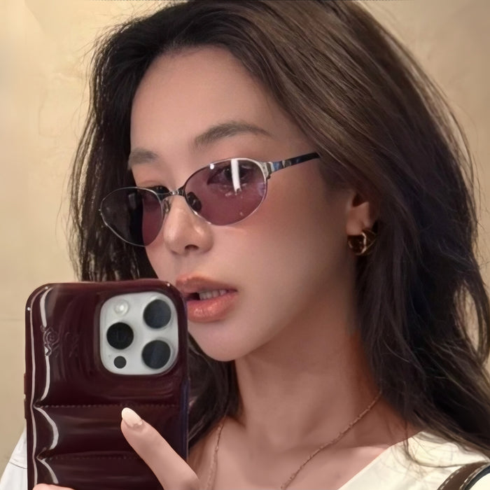 Wholesale Hot girl sunglasses, women's high-end retro metal cat eye sunglasses