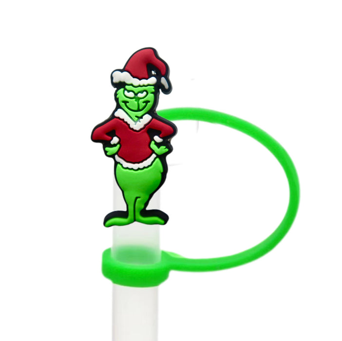 Wholesale 10pcs Christmas Straw Cap  Silicone Cup Accessories