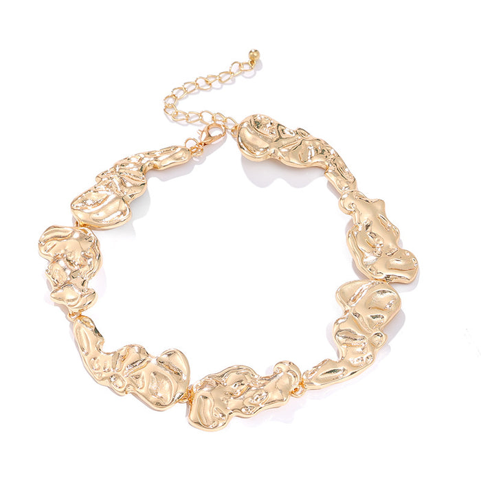 Wholesale irregular metal wind necklace female exaggerated design earrings bracelet suit