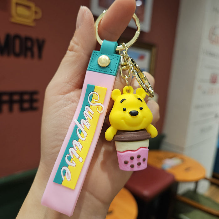Wholesale Cartoon bear keychain pendant couple bag ornaments bear doll car key chain small gift