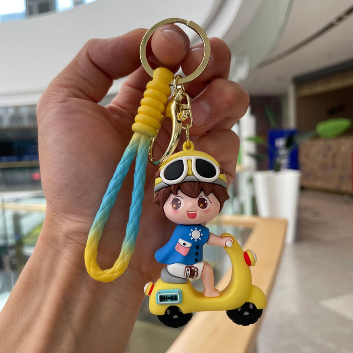 Wholesale Cartoon tram doll cute and fashionable car keychain backpack pendant