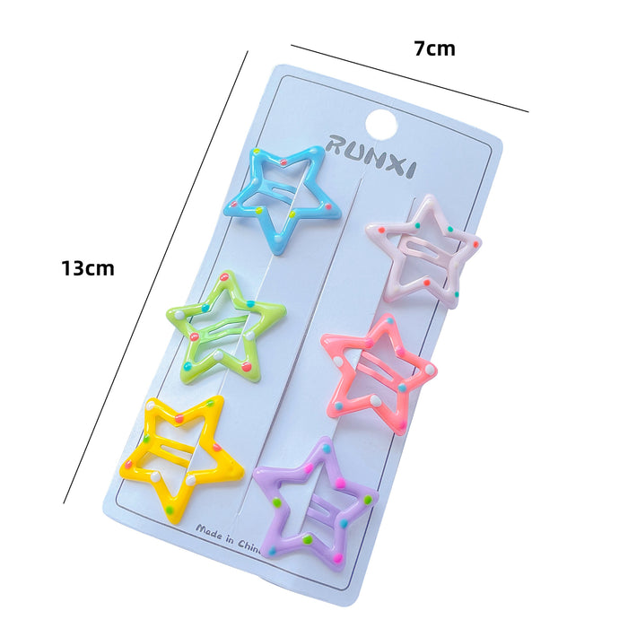 Wholesale  Star Drop Oil BB Clip Powder Hair Accessories Baby Hair Clip Bang Clip Head Accessories