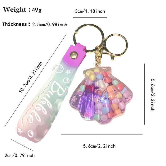 Wholesale Trendy Quicksand Large Shell Keychain Car Key Accessory MOQ≥2