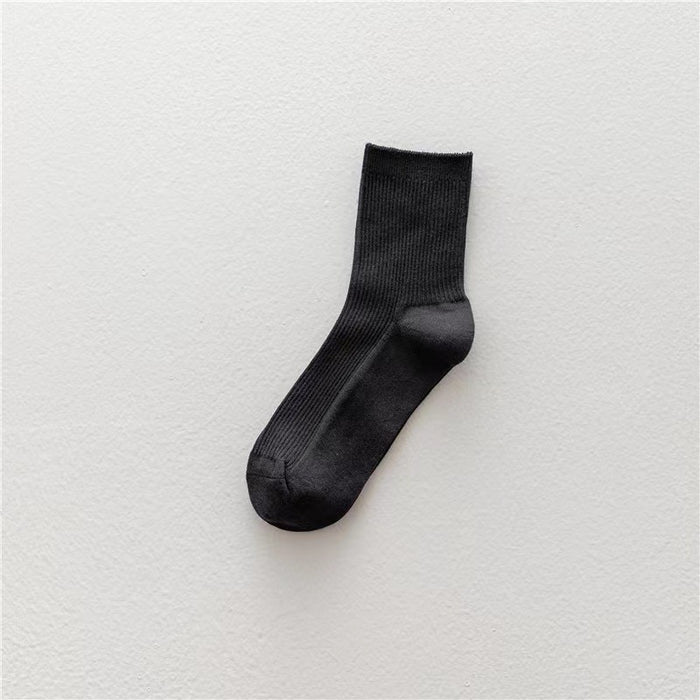 Wholesale Four season socks, mid tube socks, mid tube socks, vertical striped double needle socks, stacked socks