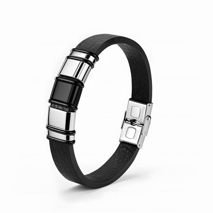 Wholesale Men' s Bamboo Stainless Steel Bracelet Fashion Accessory