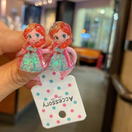 Wholesale Glittery glow-in-the-dark cute princess beaded hair tie