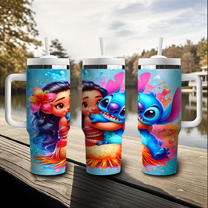 Wholesale Tumbler Cute Cartoon Pattern 40OZ Stainless Steel Car Ice Bullies Cup