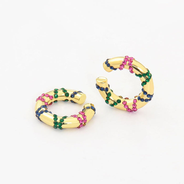 Wholesale Colorful ear clips without ear holes, fashionable alloy ear bone clips