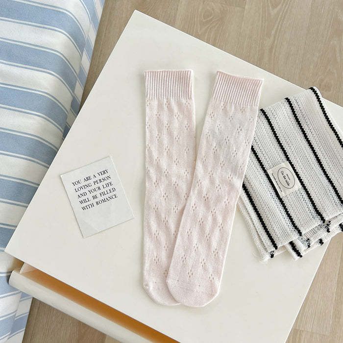 Wholesale Socks thin mesh breathable mid tube women's socks boneless pile socks