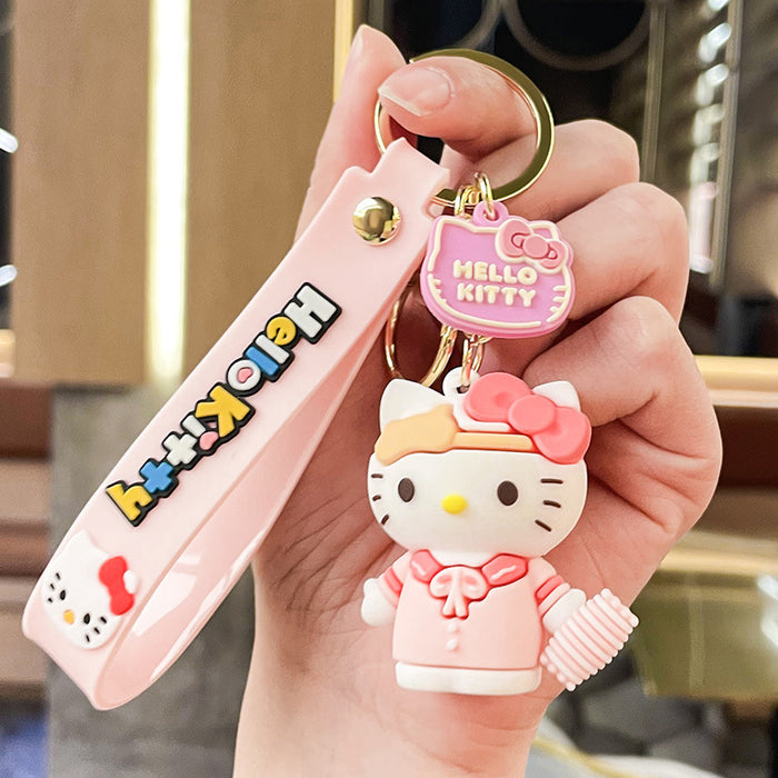 Wholesale Cartoon  silicone doll keychain car pendant  couple bag doll machine key pendant